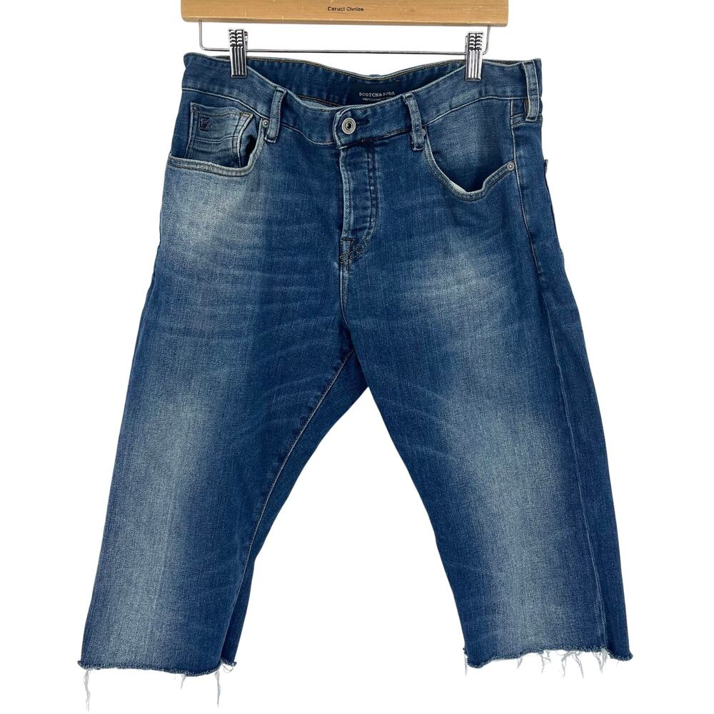 Scotch & Soda Women's 34 Ralston Cut off Jeans Blue Denim Amsterdams Blauw‎